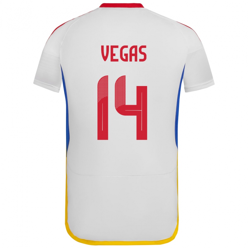 Niño Camiseta Venezuela Miguel Vegas #14 Blanco 2ª Equipación 24-26 La Camisa México