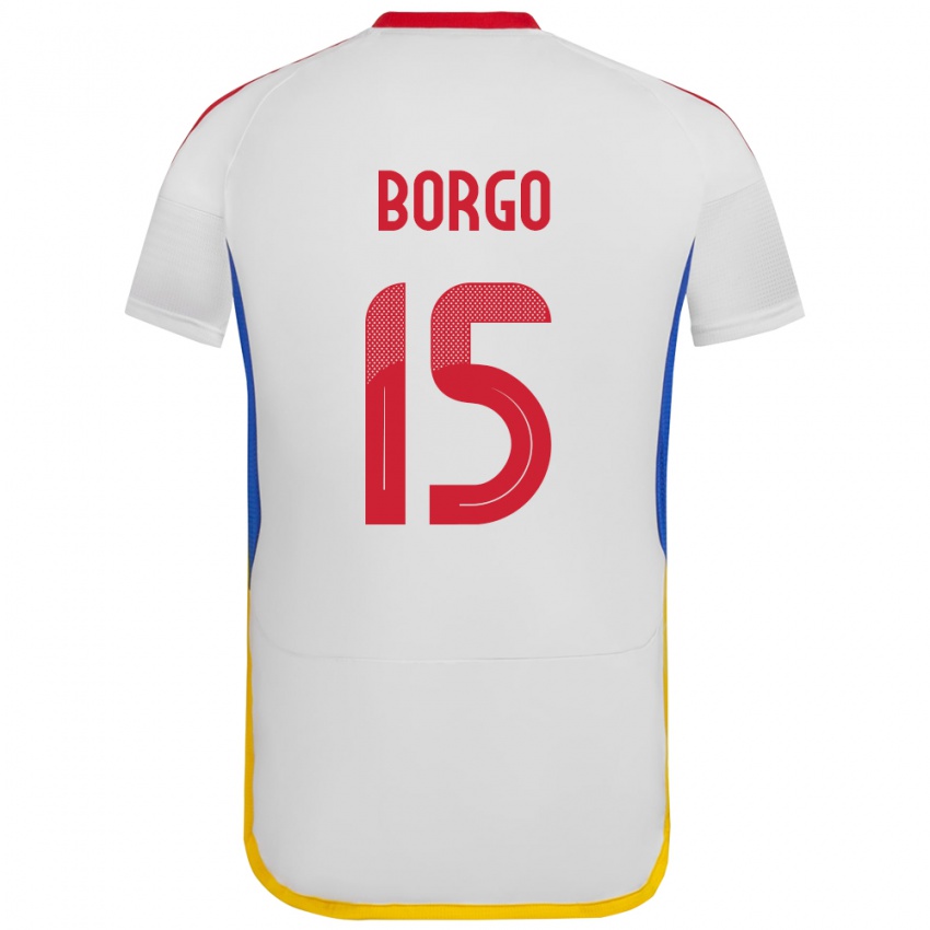 Niño Camiseta Venezuela Ángel Borgo #15 Blanco 2ª Equipación 24-26 La Camisa México