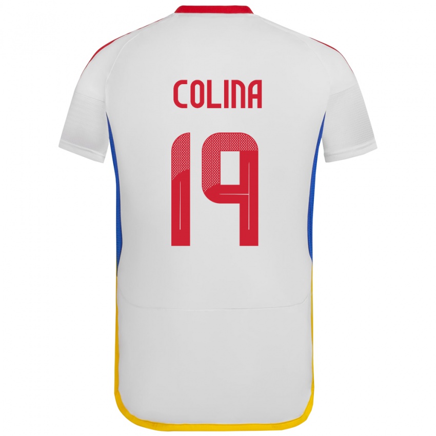 Niño Camiseta Venezuela Junior Colina #19 Blanco 2ª Equipación 24-26 La Camisa México