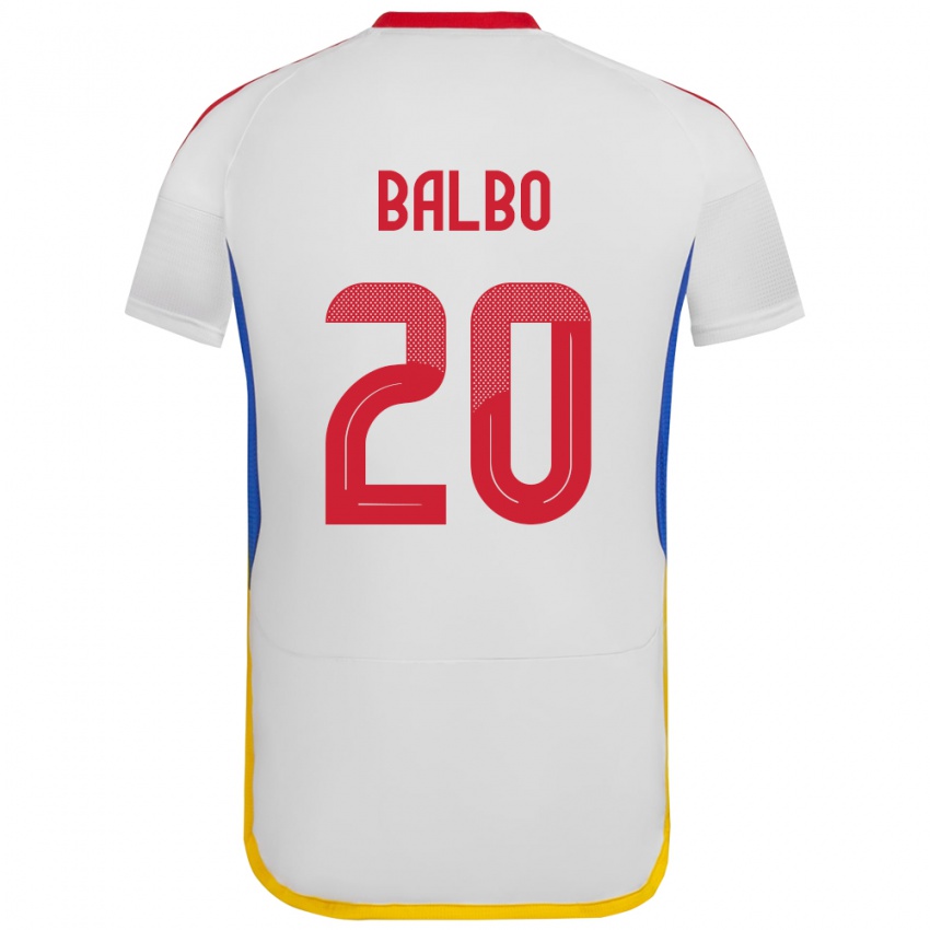 Niño Camiseta Venezuela Luis Balbo #20 Blanco 2ª Equipación 24-26 La Camisa México