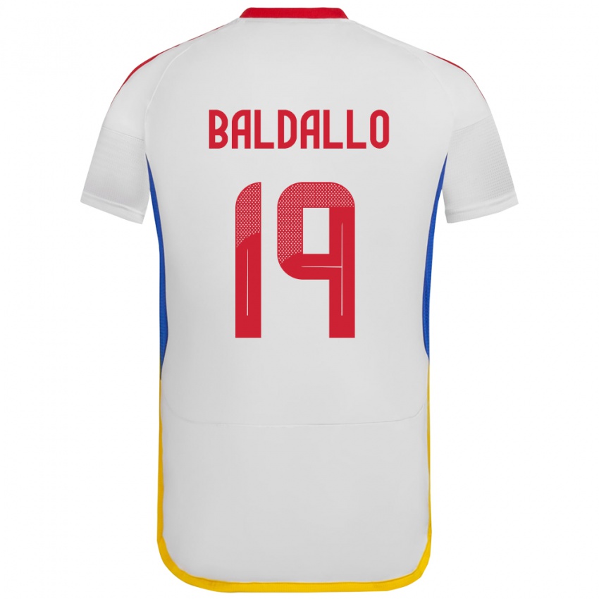 Niño Camiseta Venezuela Micheel Baldallo #19 Blanco 2ª Equipación 24-26 La Camisa México