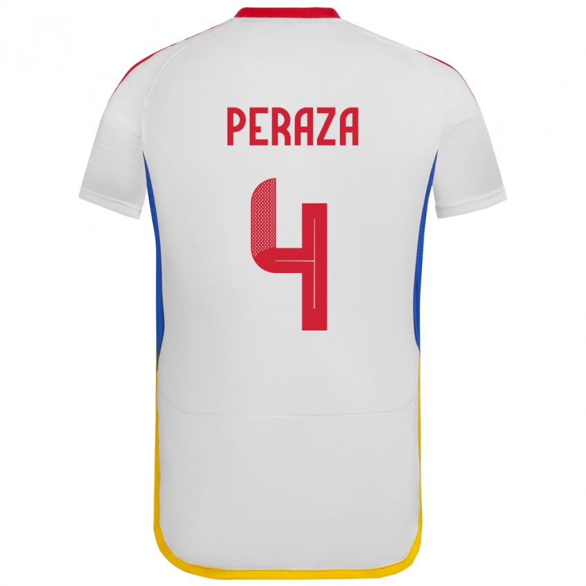 Niño Camiseta Venezuela María Peraza #4 Blanco 2ª Equipación 24-26 La Camisa México