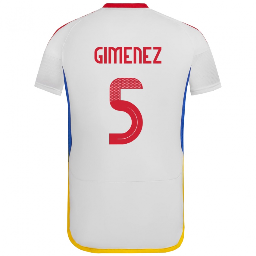 Niño Camiseta Venezuela Yenifer Giménez #5 Blanco 2ª Equipación 24-26 La Camisa México