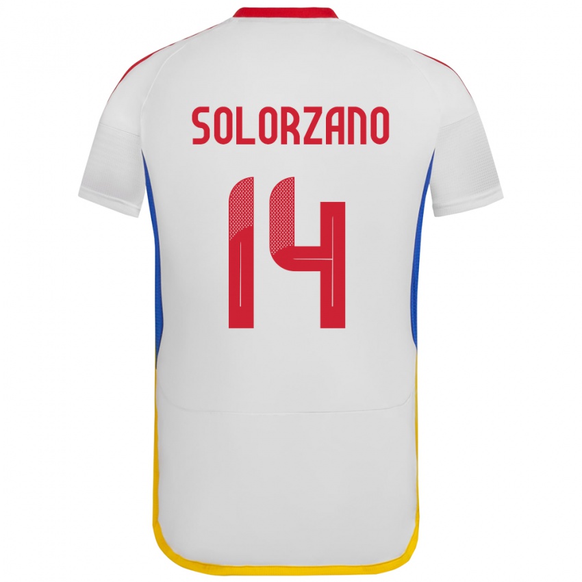 Niño Camiseta Venezuela Fabiola Solórzano #14 Blanco 2ª Equipación 24-26 La Camisa México