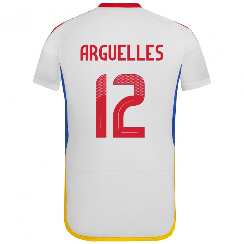 Niño Camiseta Venezuela Wilmary Argüelles #12 Blanco 2ª Equipación 24-26 La Camisa México