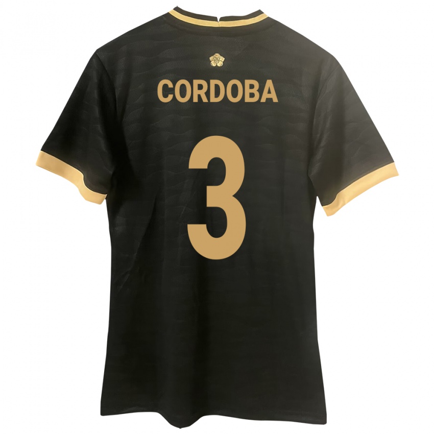 Niño Camiseta Panamá José Córdoba #3 Negro 2ª Equipación 24-26 La Camisa México