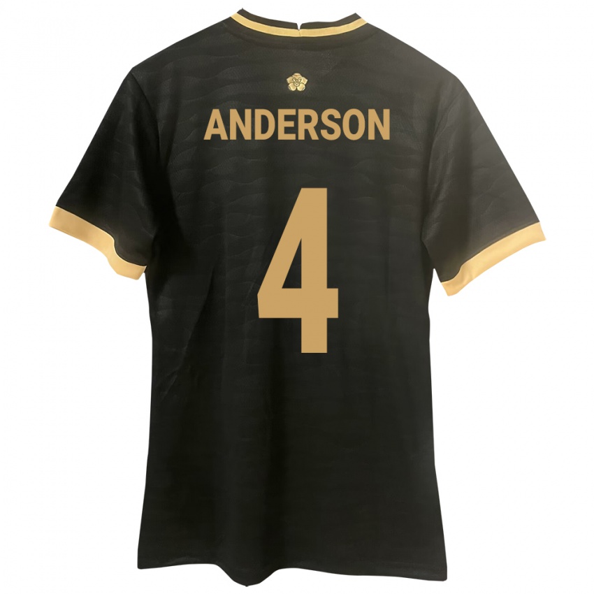 Niño Camiseta Panamá Eduardo Anderson #4 Negro 2ª Equipación 24-26 La Camisa México