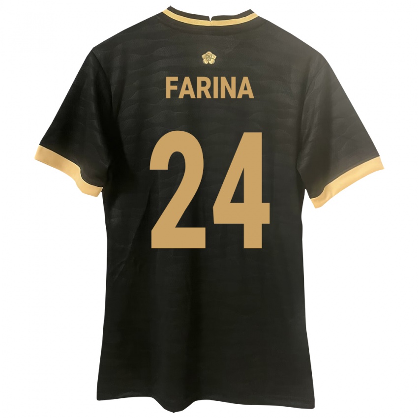 Niño Camiseta Panamá Edgardo Fariña #24 Negro 2ª Equipación 24-26 La Camisa México