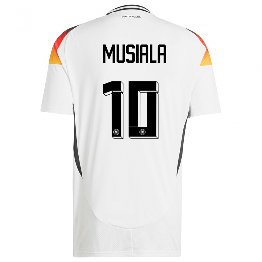 Hombre Camiseta Alemania Jamal Musiala #10 Blanco 1ª Equipación 24-26 La Camisa México
