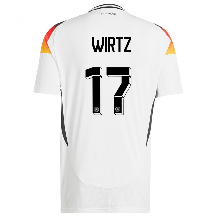 Hombre Camiseta Alemania Florian Wirtz #17 Blanco 1ª Equipación 24-26 La Camisa México