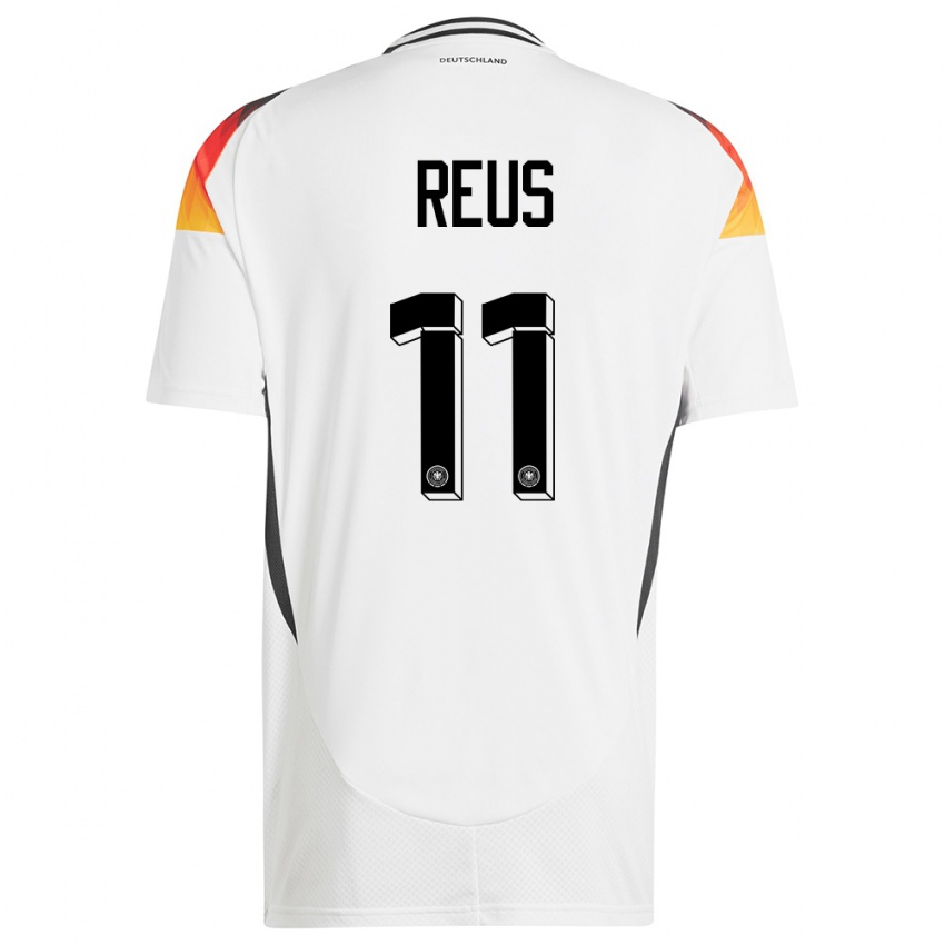 Hombre Camiseta Alemania Marco Reus #11 Blanco 1ª Equipación 24-26 La Camisa México
