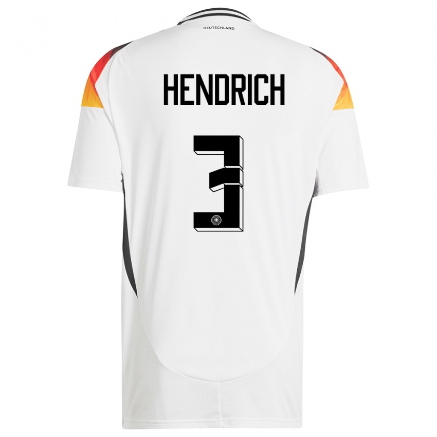 Hombre Camiseta Alemania Kathrin Hendrich #3 Blanco 1ª Equipación 24-26 La Camisa México