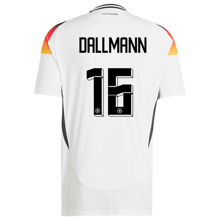 Hombre Camiseta Alemania Linda Dallmann #16 Blanco 1ª Equipación 24-26 La Camisa México