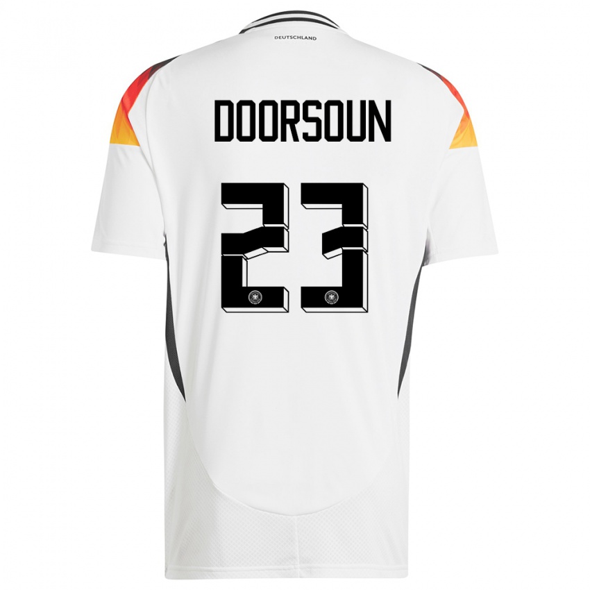 Hombre Camiseta Alemania Sara Doorsoun #23 Blanco 1ª Equipación 24-26 La Camisa México