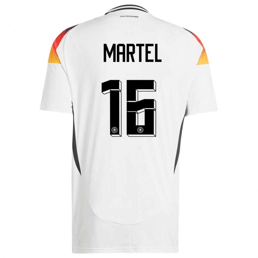 Hombre Camiseta Alemania Eric Martel #16 Blanco 1ª Equipación 24-26 La Camisa México