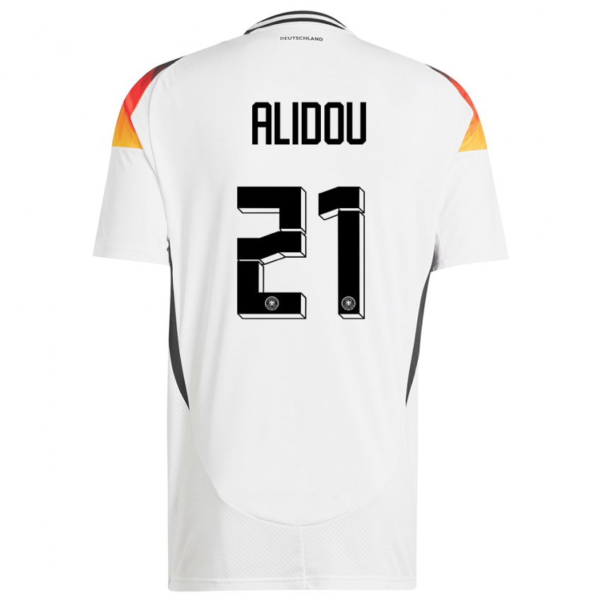 Hombre Camiseta Alemania Faride Alidou #21 Blanco 1ª Equipación 24-26 La Camisa México