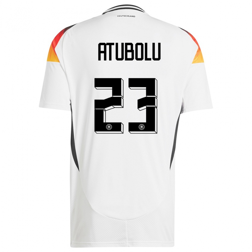 Hombre Camiseta Alemania Noah Atubolu #23 Blanco 1ª Equipación 24-26 La Camisa México