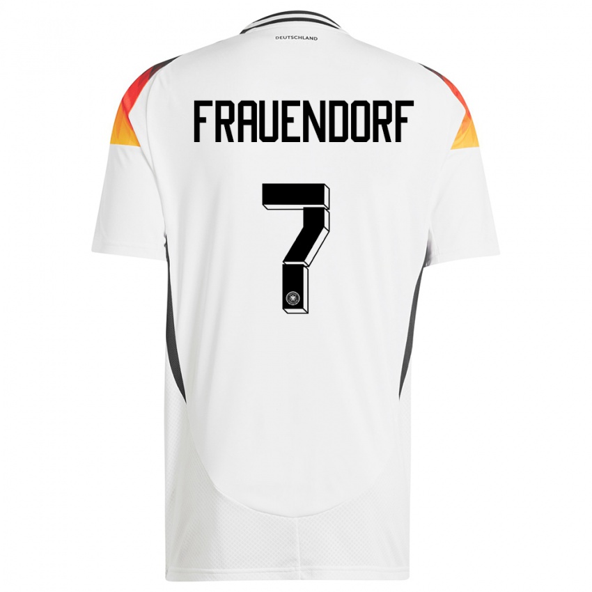 Hombre Camiseta Alemania Melkamu Frauendorf #7 Blanco 1ª Equipación 24-26 La Camisa México