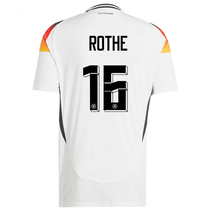 Hombre Camiseta Alemania Tom Rothe #16 Blanco 1ª Equipación 24-26 La Camisa México