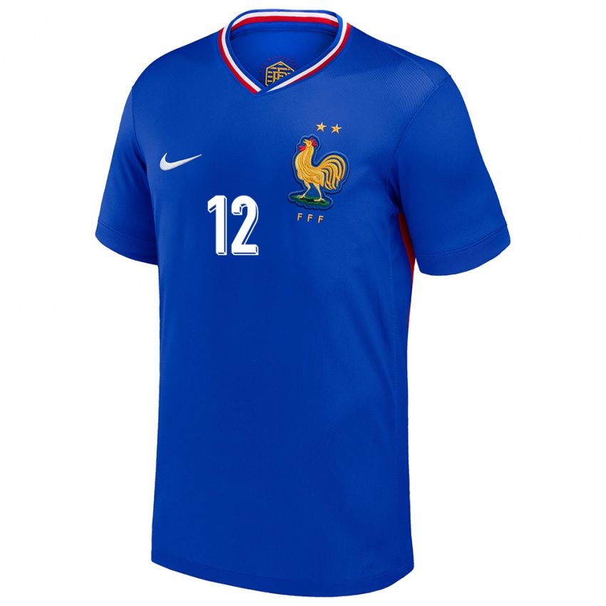 Hombre Camiseta Francia Randal Kolo Muani #12 Azul 1ª Equipación 24-26 La Camisa México