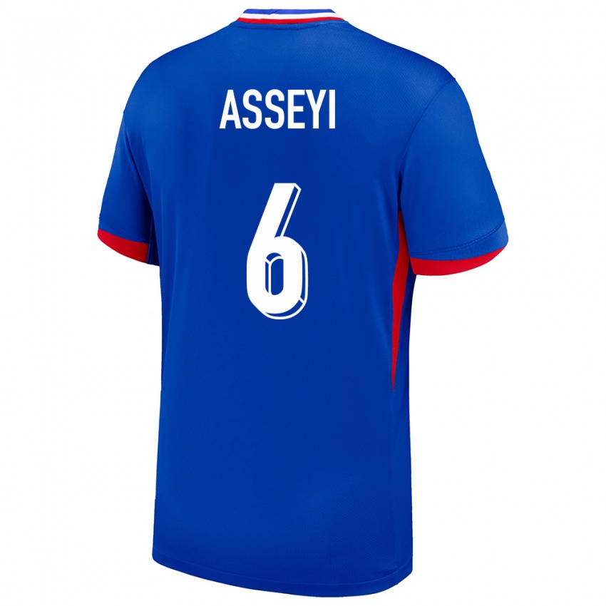 Hombre Camiseta Francia Viviane Asseyi #6 Azul 1ª Equipación 24-26 La Camisa México