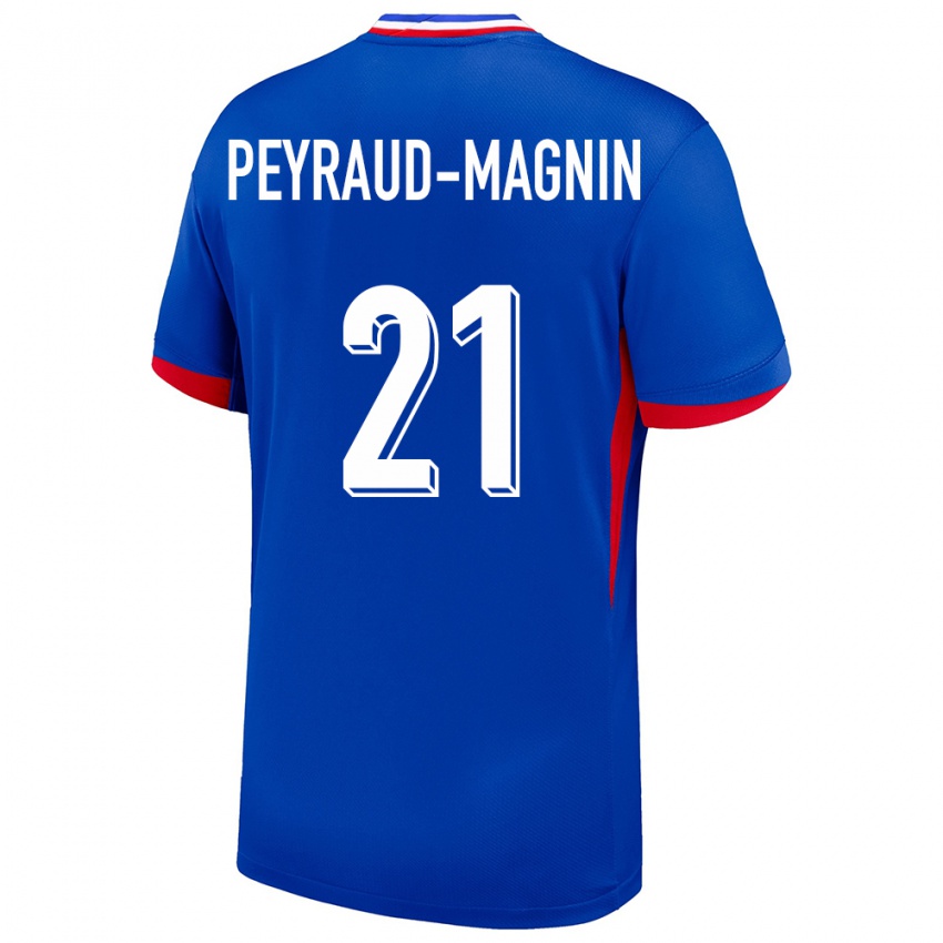 Hombre Camiseta Francia Pauline Peyraud Magnin #21 Azul 1ª Equipación 24-26 La Camisa México