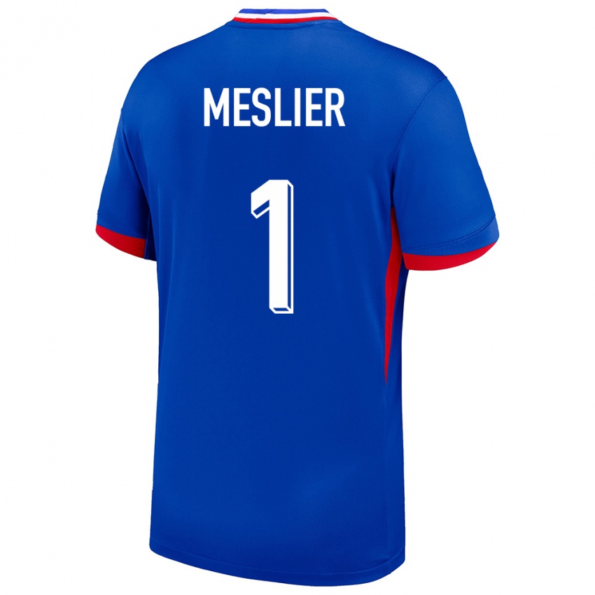 Hombre Camiseta Francia Illan Meslier #1 Azul 1ª Equipación 24-26 La Camisa México