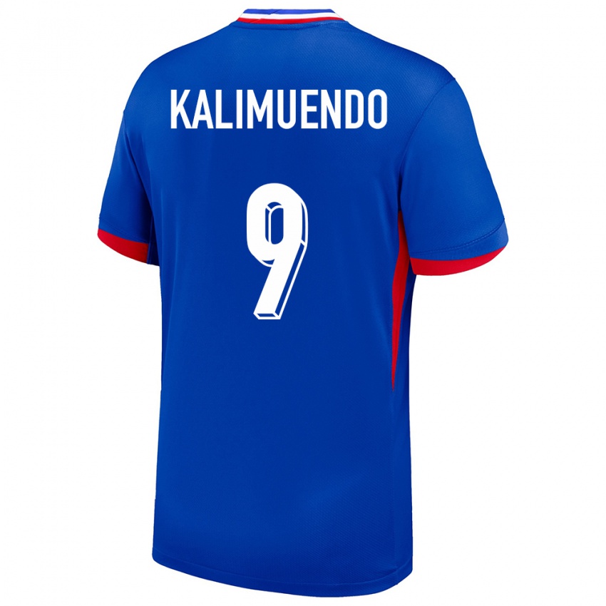 Hombre Camiseta Francia Arnaud Kalimuendo #9 Azul 1ª Equipación 24-26 La Camisa México