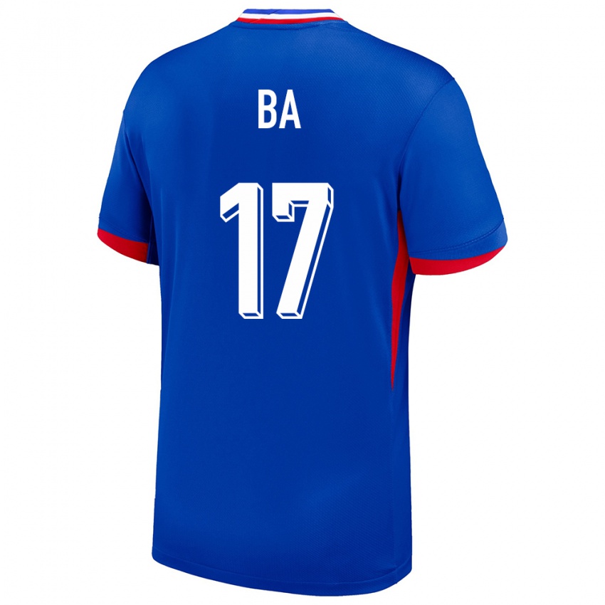 Hombre Camiseta Francia Abdoullah Ba #17 Azul 1ª Equipación 24-26 La Camisa México