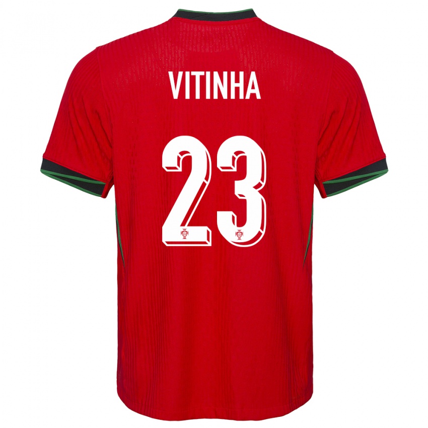 Hombre Camiseta Portugal Vitinha #23 Rojo 1ª Equipación 24-26 La Camisa México