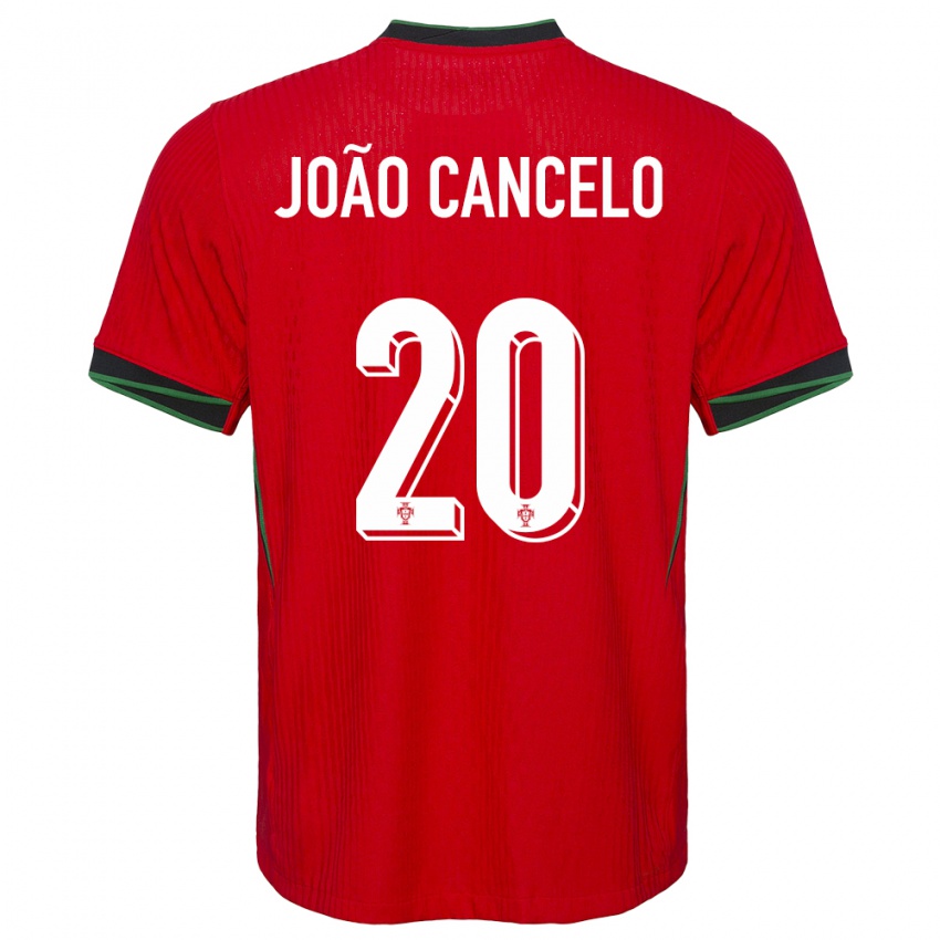 Hombre Camiseta Portugal Joao Cancelo #20 Rojo 1ª Equipación 24-26 La Camisa México