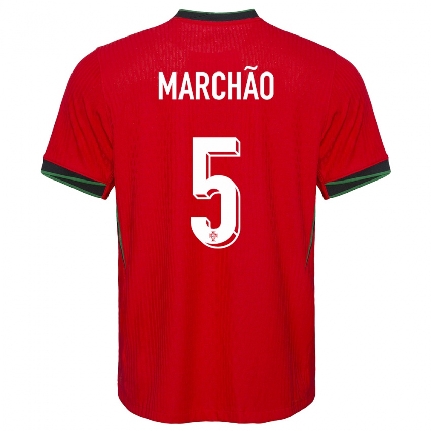 Hombre Camiseta Portugal Joana Marchao #5 Rojo 1ª Equipación 24-26 La Camisa México