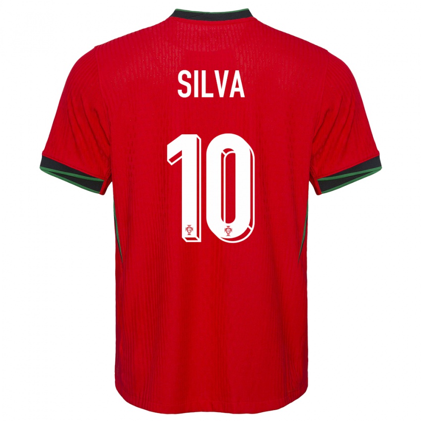 Hombre Camiseta Portugal Jessica Silva #10 Rojo 1ª Equipación 24-26 La Camisa México