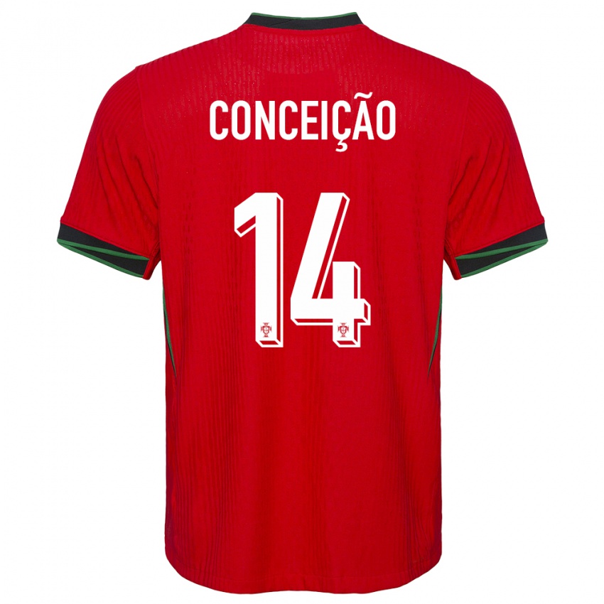 Hombre Camiseta Portugal Rodrigo Conceicao #14 Rojo 1ª Equipación 24-26 La Camisa México