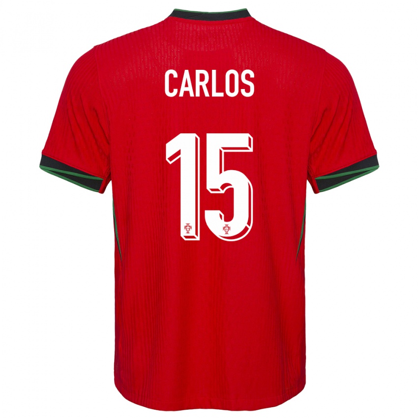 Hombre Camiseta Portugal Ze Carlos #15 Rojo 1ª Equipación 24-26 La Camisa México