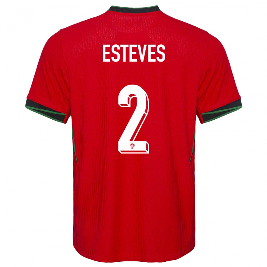 Hombre Camiseta Portugal Goncalo Esteves #2 Rojo 1ª Equipación 24-26 La Camisa México