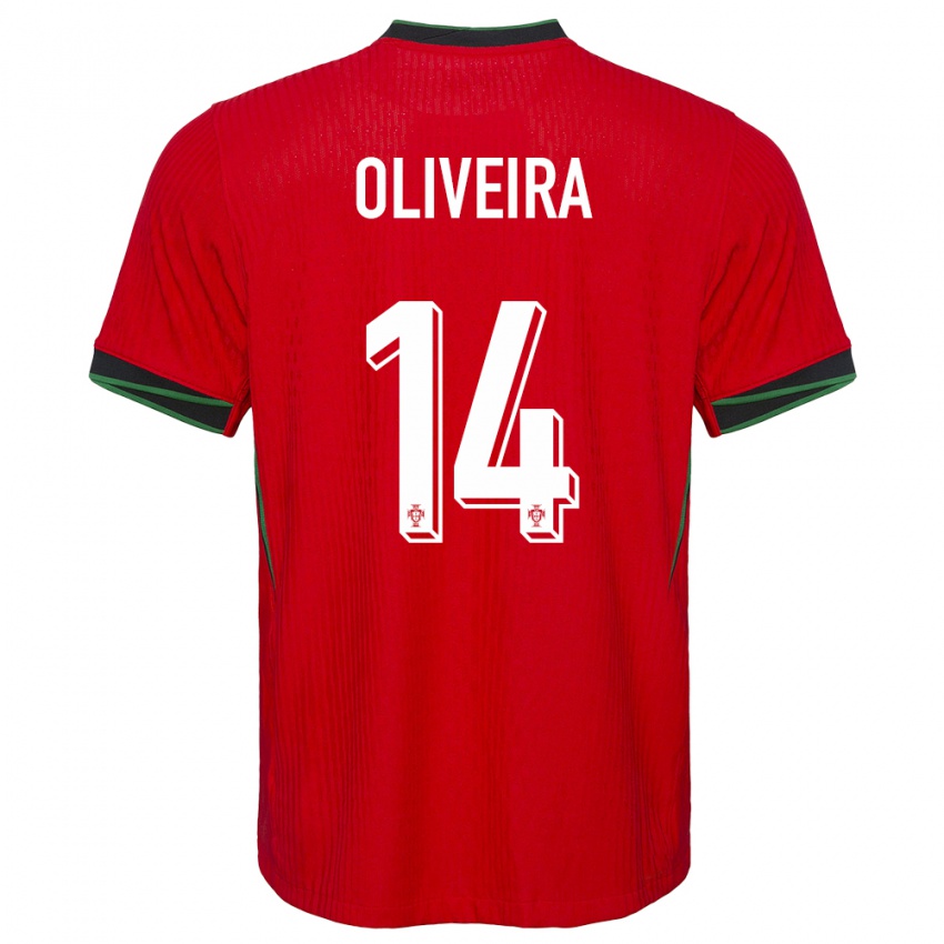 Hombre Camiseta Portugal Hugo Oliveira #14 Rojo 1ª Equipación 24-26 La Camisa México