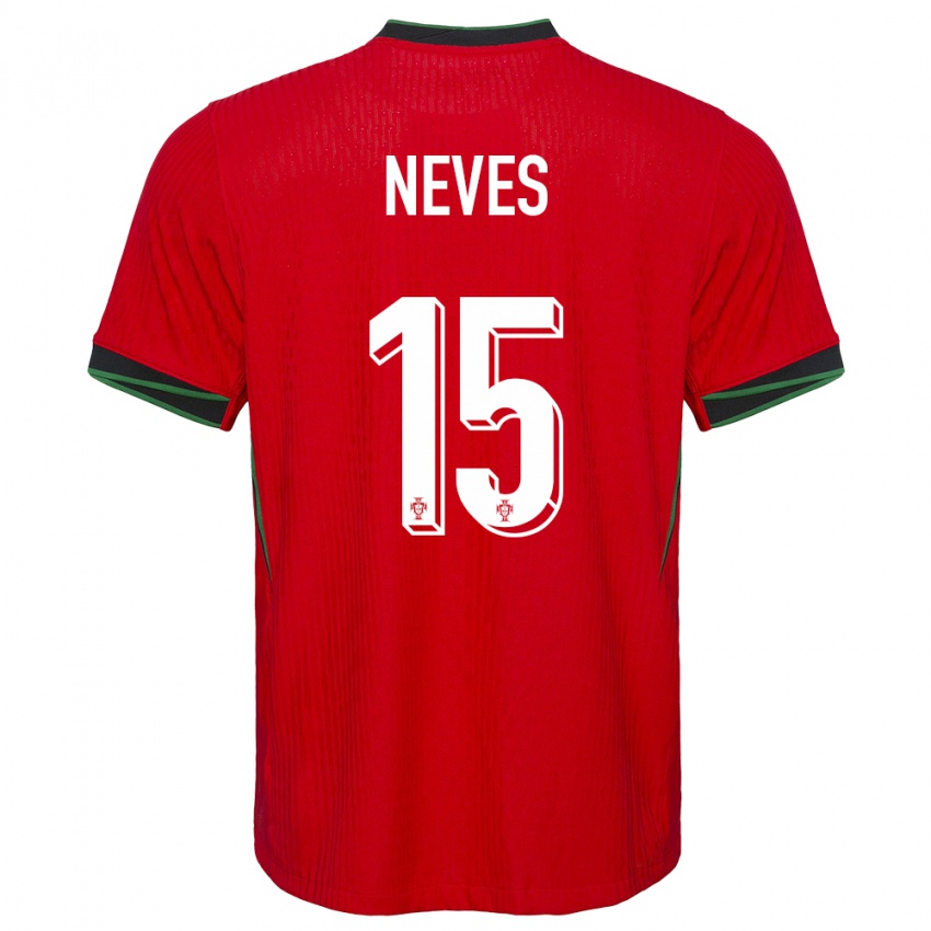 Hombre Camiseta Portugal Joao Neves #15 Rojo 1ª Equipación 24-26 La Camisa México