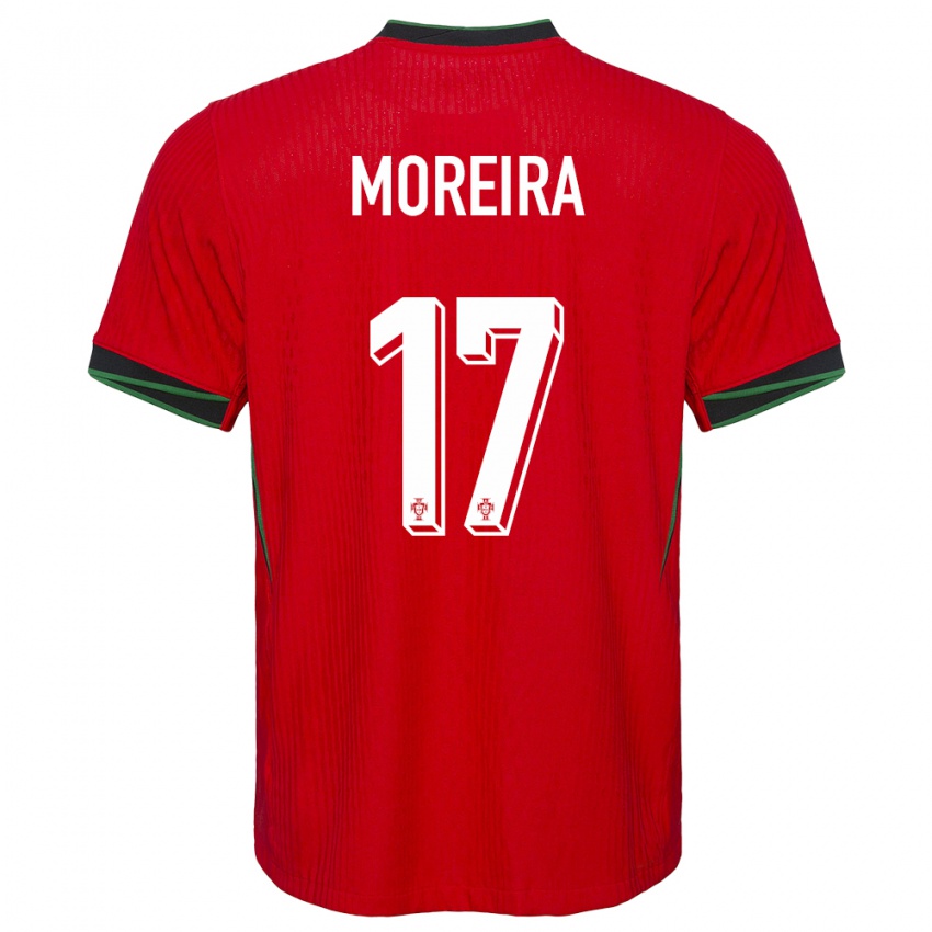 Hombre Camiseta Portugal Goncalo Moreira #17 Rojo 1ª Equipación 24-26 La Camisa México