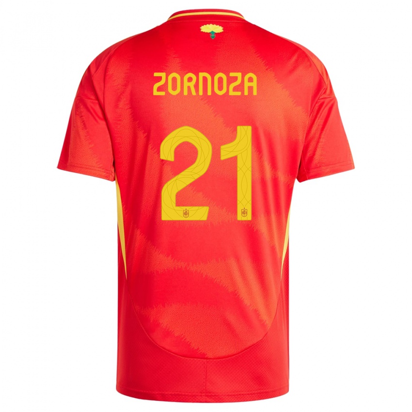 Hombre Camiseta España Claudia Zornoza #21 Rojo 1ª Equipación 24-26 La Camisa México