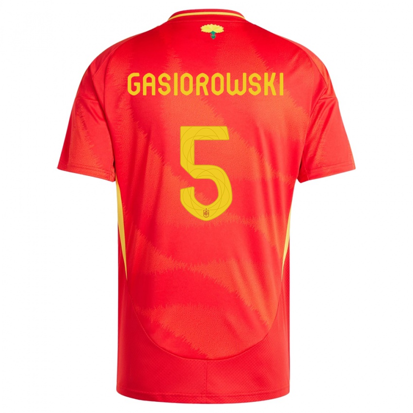 Hombre Camiseta España Yarek Gasiorowski #5 Rojo 1ª Equipación 24-26 La Camisa México