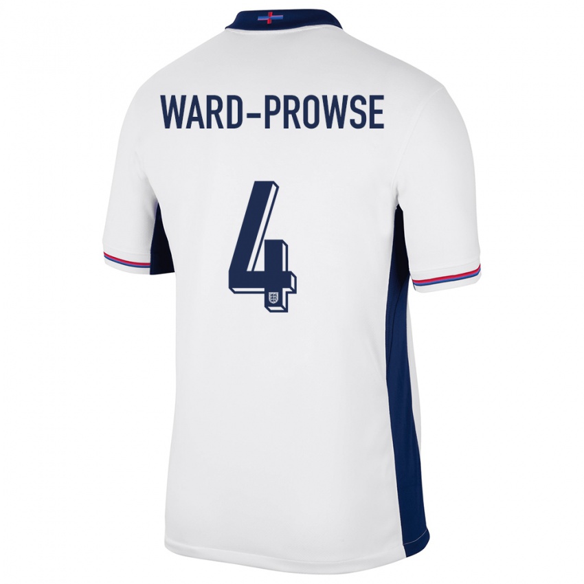 Hombre Camiseta Inglaterra James Ward-Prowse #4 Blanco 1ª Equipación 24-26 La Camisa México