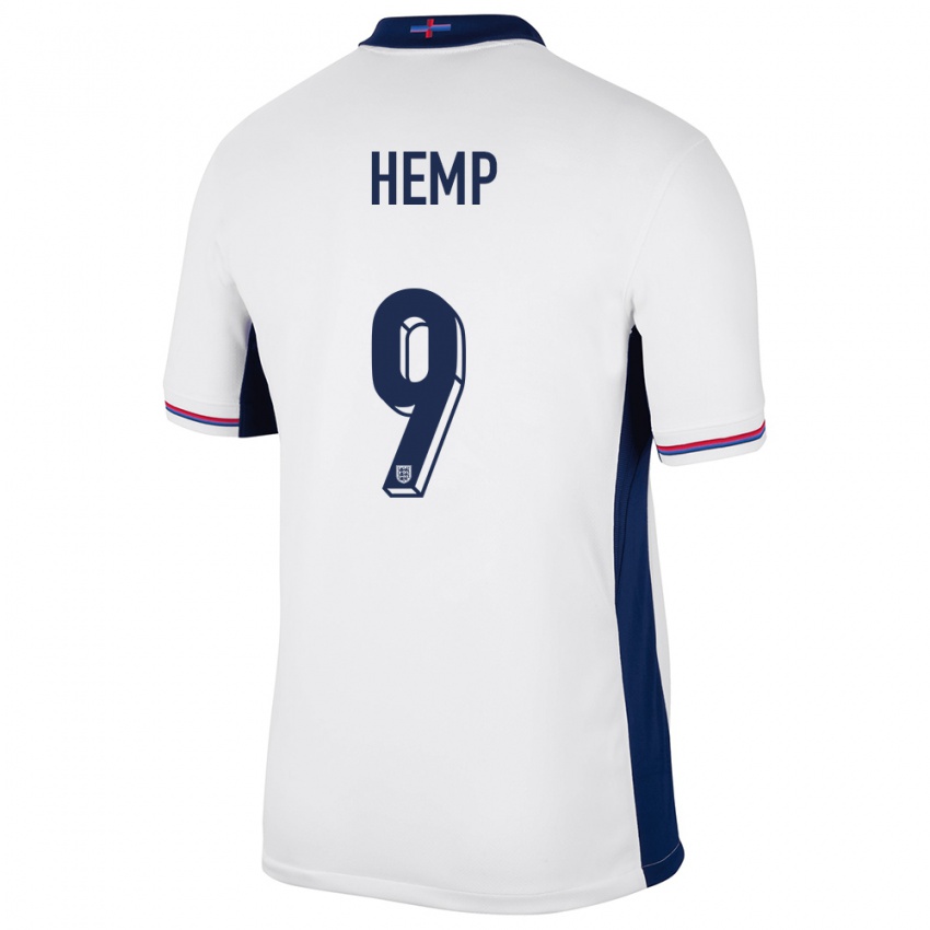 Hombre Camiseta Inglaterra Lauren Hemp #9 Blanco 1ª Equipación 24-26 La Camisa México