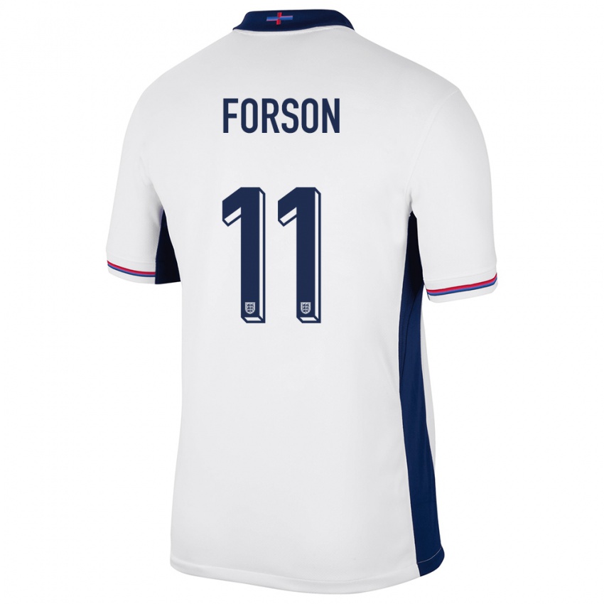 Hombre Camiseta Inglaterra Omari Forson #11 Blanco 1ª Equipación 24-26 La Camisa México