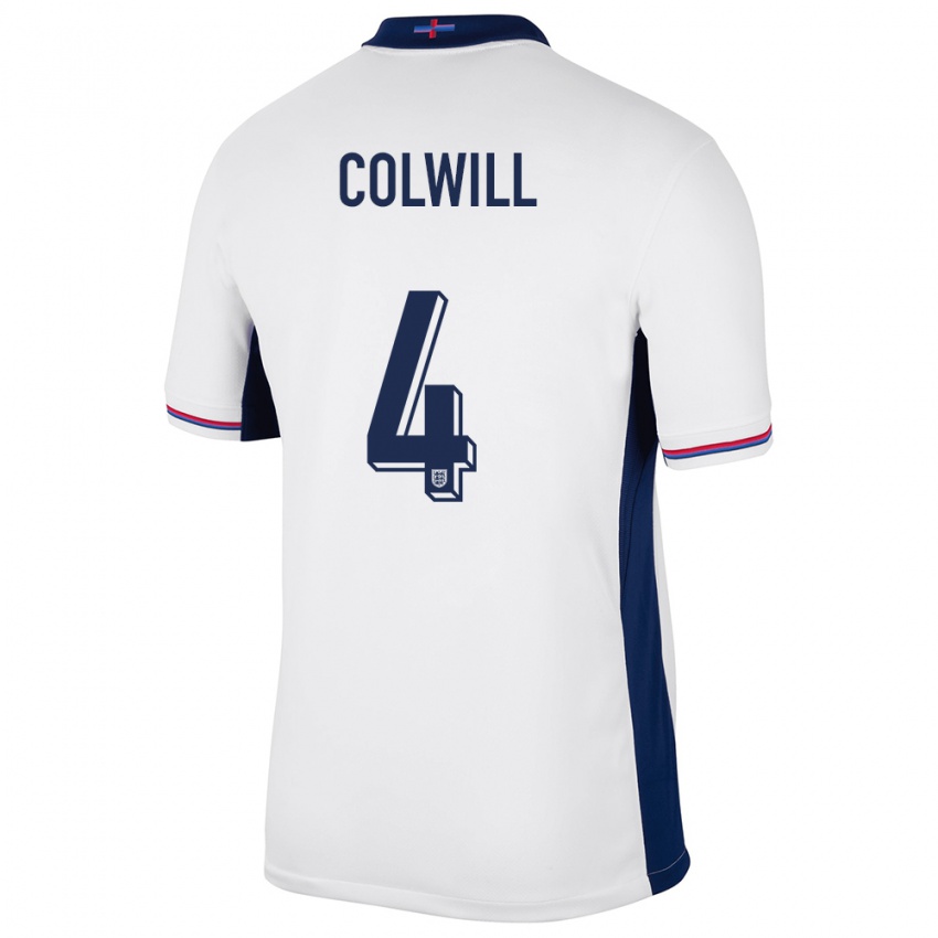 Hombre Camiseta Inglaterra Levi Colwill #4 Blanco 1ª Equipación 24-26 La Camisa México