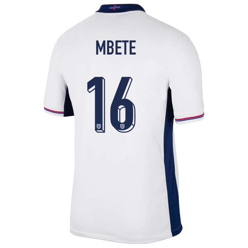 Hombre Camiseta Inglaterra Luke Mbete #16 Blanco 1ª Equipación 24-26 La Camisa México