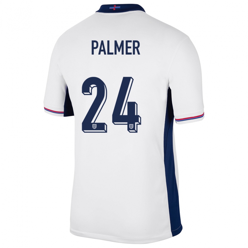 Hombre Camiseta Inglaterra Cole Palmer #24 Blanco 1ª Equipación 24-26 La Camisa México