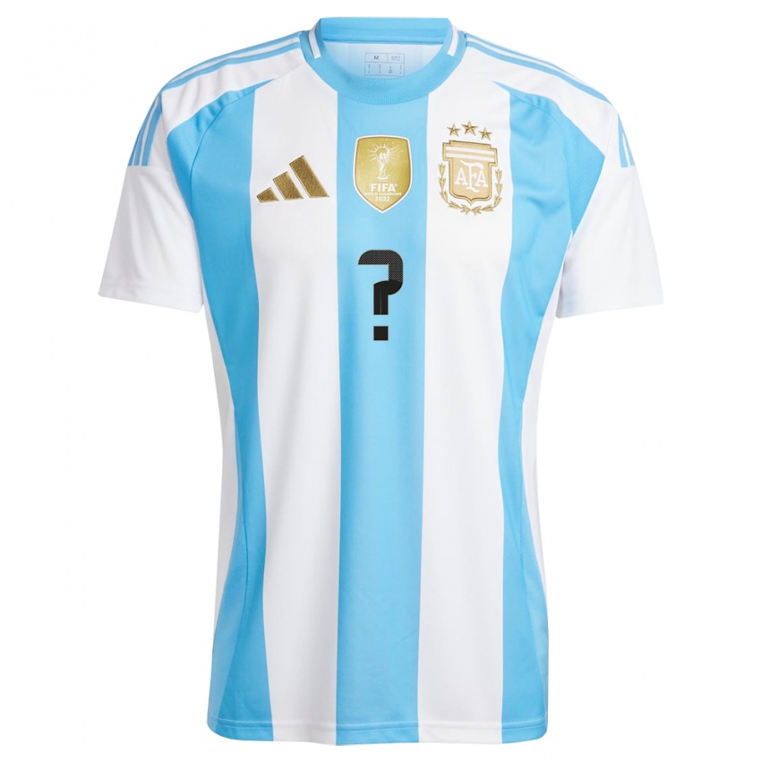 Hombre Camiseta Argentina Su Nombre #0 Blanco Azul 1ª Equipación 24-26 La Camisa México