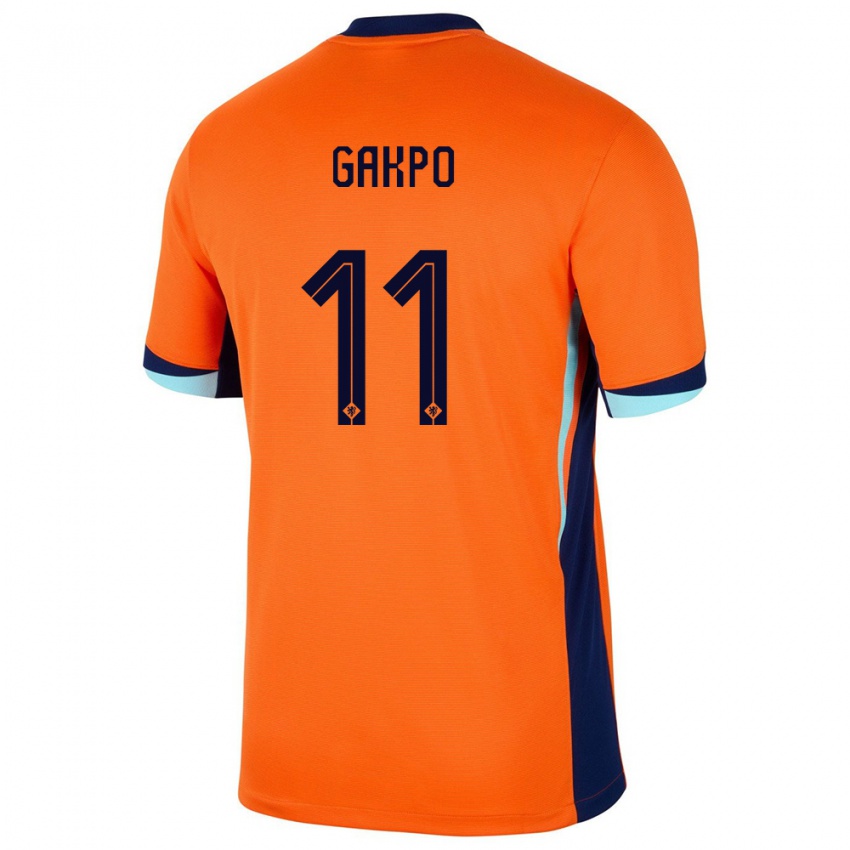 Hombre Camiseta Países Bajos Cody Gakpo #11 Naranja 1ª Equipación 24-26 La Camisa México