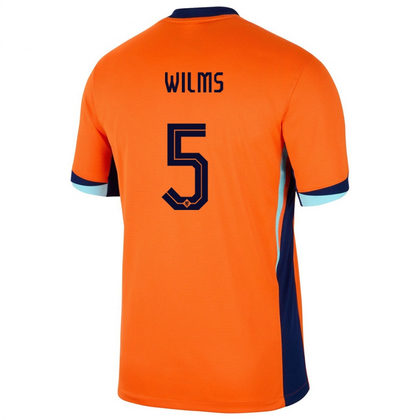 Hombre Camiseta Países Bajos Lynn Wilms #5 Naranja 1ª Equipación 24-26 La Camisa México